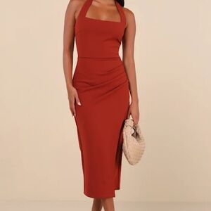 Lulu's Strapless Rust Dress
